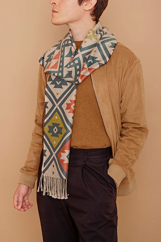 Bufanda con Alpaca Textil Mapuche Colores