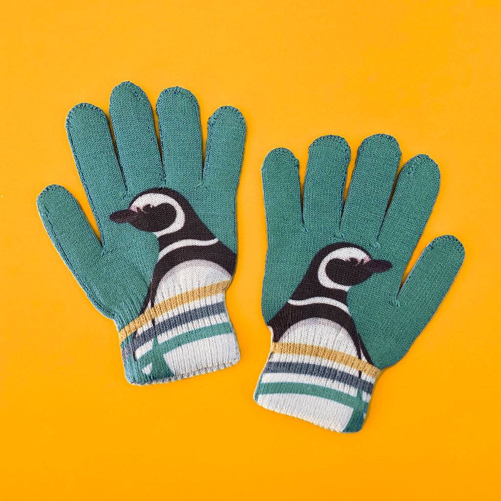 Patagonian Penguin Childhood Print Gloves