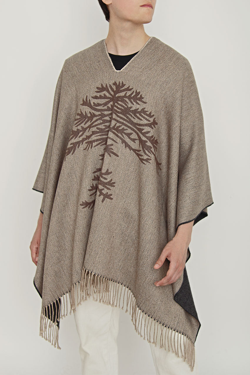 Poncho con Alpaca Reversible Araucaria