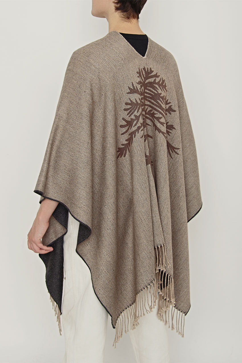 Poncho con Alpaca Reversible Araucaria