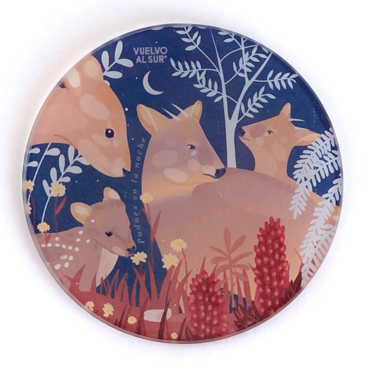 Pudúes at Night Big Bowl and Coaster Set